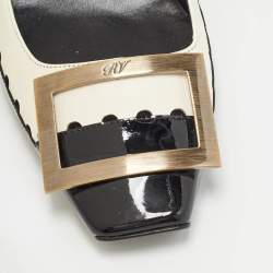 Pre Owned Roger Vivier Black/Cream Patent and Leather Trompette Pumps 39