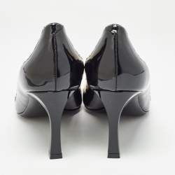 Pre Owned Roger Vivier Black/Cream Patent and Leather Trompette Pumps 39