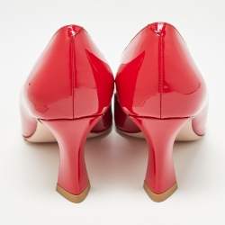 Pre Owned Roger Vivier Red Patent Belle Pumps Size 39