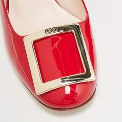 Pre Owned Roger Vivier Red Patent Belle Pumps Size 39