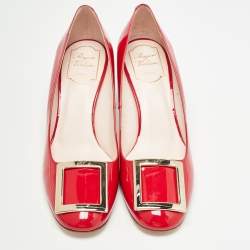 Pre Owned Roger Vivier Red Patent Belle Pumps Size 39