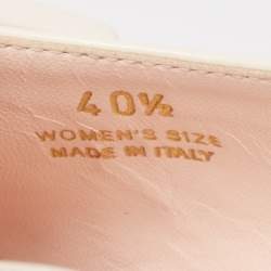 Pre Owned Roger Vivier Cream Patent Leather Trompette D'orsay Flats Size 40.5