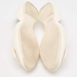 Pre Owned Roger Vivier Cream Patent Leather Trompette D'orsay Flats Size 40.5
