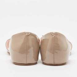 Pre Owned Roger Vivier Grey Patent Leather Trompette D'orsay Flats Size 40.5