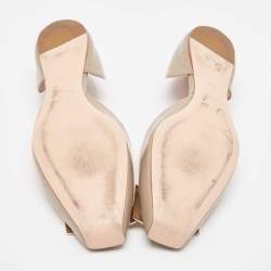 Pre Owned Roger Vivier Grey Patent Leather Trompette D'orsay Flats Size 40.5