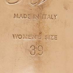 Pre Owned Roger Vivier Beige/Off White Leather Chips T Strap Sandals Size 39