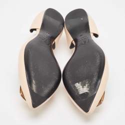 Roger Vivier Beige Leather Choc Ballet Flats Size 38