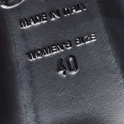 Pre Owned Roger Vivier Black/Silver Suede and Leather Square Toe Pumps Size 40