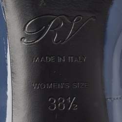 Pre Owned Roger Vivier Navy Blue Patent Trompette Pumps Size 38.5