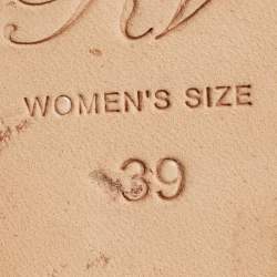 Pre Owned Roger Vivier Black Leather Cork Wedge Ankle Strap Sandals Size 39