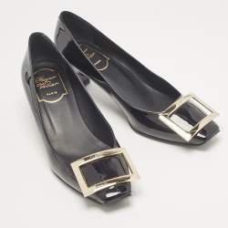 Pre Owned Roger Vivier Black Patent Leather Belle Vivier Pumps Size 35.5