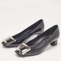 Pre Owned Roger Vivier Black Patent Leather Belle Vivier Pumps Size 35.5