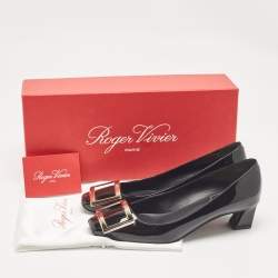 Pre Owned Roger Vivier Black Patent Leather Belle Vivier Pumps Size 35.5