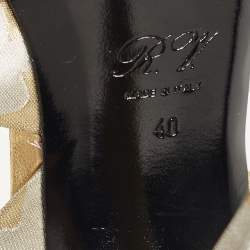 Pre Owned Roger Vivier Two Tone Satin Crystal Embellished Slingback Sandals Size 40