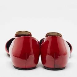 Pre Owned Roger Vivier Red Patent Leather Chips Ballet Flats Size 40