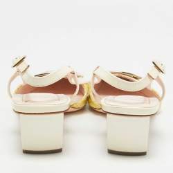 Pre Owned Roger Vivier Yellow Tweed Belle Vivier Slingback Pumps Size 39 
