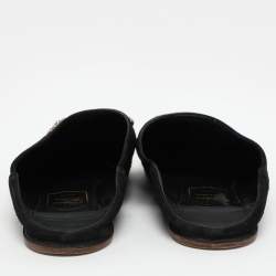 Roger Vivier Black Suede Embellished Mules Size 38.5