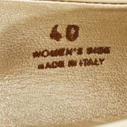 Pre Owned Roger Vivier Cream Patent Leather Ballet Flats Size 40