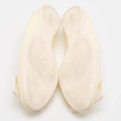 Pre Owned Roger Vivier Cream Patent Leather Ballet Flats Size 40