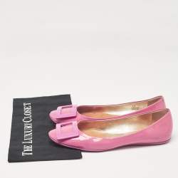 Roger Vivier Pink Patent Leather Gommette Ballet Flats Size 40