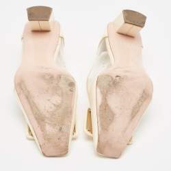 Pre Owned Roger Vivier Cream Patent Leather and PVC Belle Vivier Pumps Size 36