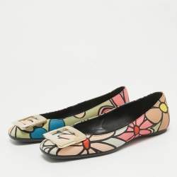 Roger Vivier Multicolor Canvas Ballet Flats Size 35.5
