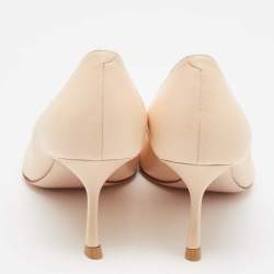 Pre Owned Roger Vivier Beige Leather Viv' in the city Pointed Toe Pumps Size 39