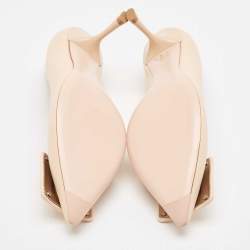 Pre Owned Roger Vivier Beige Leather Viv' in the city Pointed Toe Pumps Size 39