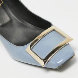 Roger Vivier Blue Patent Leather Trompette Pumps Size 38