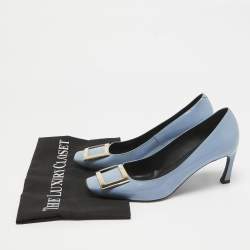 Roger Vivier Blue Patent Leather Trompette Pumps Size 38