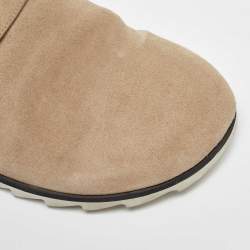 Pre Owned Roger Vivier Beige Suede Slidy Strass Buckle Mules Size 40