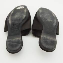 Roger Vivier Black Satin Crystal Embellished Flat Slides Size 39