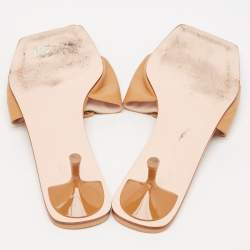 Roger Vivier Brown Leather Covered Buckle Slide Sandals Size 42