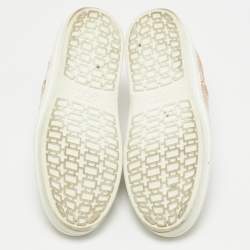 Pre Owned Roger Vivier Pink Lace Sneaky Viv Slip On Sneakers Size 35