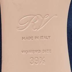 Pre Owned Roger Vivier Black/Silver Suede and Leather Belle Pumps Size 39.5