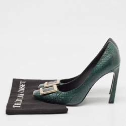 Roger Vivier Dark Green Python Trompette Pumps Size 38.5