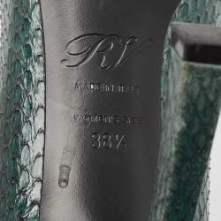 Roger Vivier Dark Green Python Trompette Pumps Size 38.5