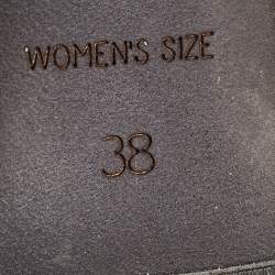 Pre Owned Roger Vivier Peach Satin Crystal Embellished D'orsay Ballet Flats Size 38