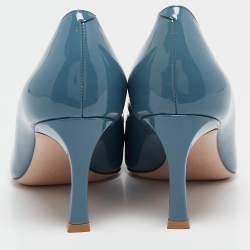 Pre Owned Roger Vivier Blue Patent Leather Belle Vivier Pumps Size 36