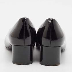 Pre Owned Roger Vivier Black Patent Leather U-Look Pumps Size 37.5