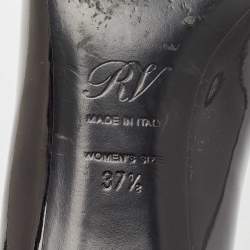 Pre Owned Roger Vivier Black Patent Leather U-Look Pumps Size 37.5