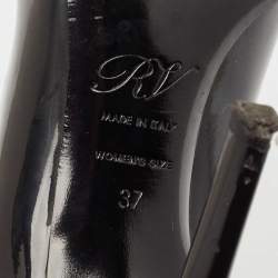 Pre Owned Roger Vivier Black Patent Leather Belle Vivier Trompette Pumps Size 37