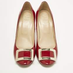 Pre Owned Roger Vivier Red Patent Leather Belle Vivier Pumps Size 39