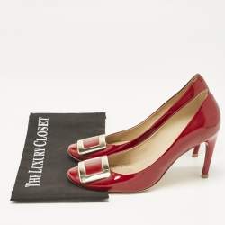 Pre Owned Roger Vivier Red Patent Leather Belle Vivier Pumps Size 39