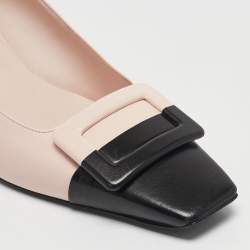 Pre Owned Roger Vivier Pink/Black Leather Belle Vivier Pumps Size 40.5