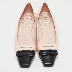 Pre Owned Roger Vivier Pink/Black Leather Belle Vivier Pumps Size 40.5