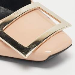 Pre Owned Roger Vivier Beige Patent Leather Trompette Pumps Size 36