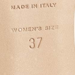 Pre Owned Roger Vivier Off White Patent Leather Strass Buckle Slingback Flats Size 37