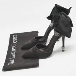 Roger Vivier Black Satin Crystal Embellished D'orsay Pumps Size 36