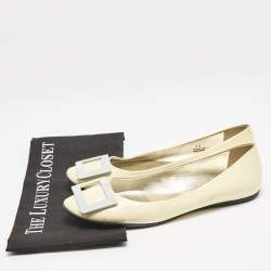 Roger Vivier Yellow Patent Leather Trompette Ballet Flats Size 39